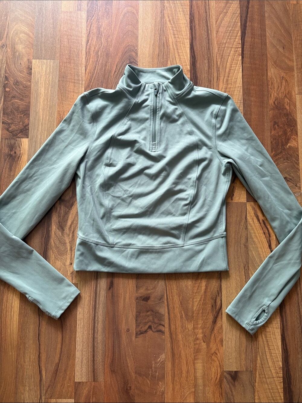 Yogalicious Women’s Lightweight Half-Zip Long Sleeve Top - Sage Green